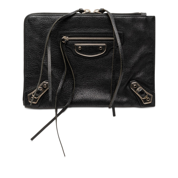 Balenciaga Handbags - Pre-Loved Balenciaga Chevre Motocross Classic Metallic Edge Clutch